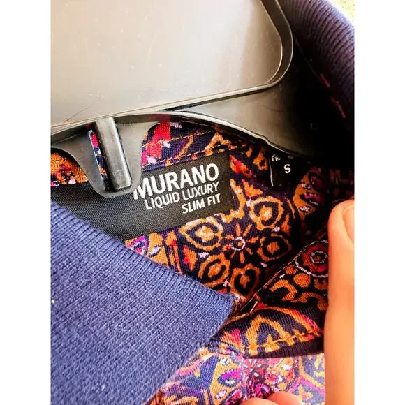 Murano Men's Multicolor Jewels Of Jaipur Slim Fit Polo Shirt Size Small NWT - Picture 4 of 5